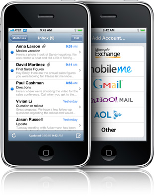 Mail app on the iPhone
